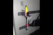 E-Track in trailer uses Skid Clamps to secure RC helicopter for transport